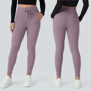 Halara SoftlyZero Plush High Waisted Joggers Size XL Drawstring Pockets Mauve